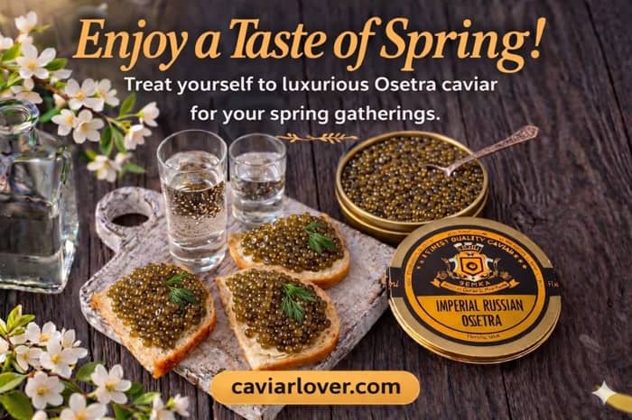 Enjoy a Taste of Spring 🌼🌱
Treat yourself to Luxurious Osetra Caviar for your Spring Gatherings.
https://caviarlover.com/collections/imported-caviar/products/imperial-russian-ossetra-caviar