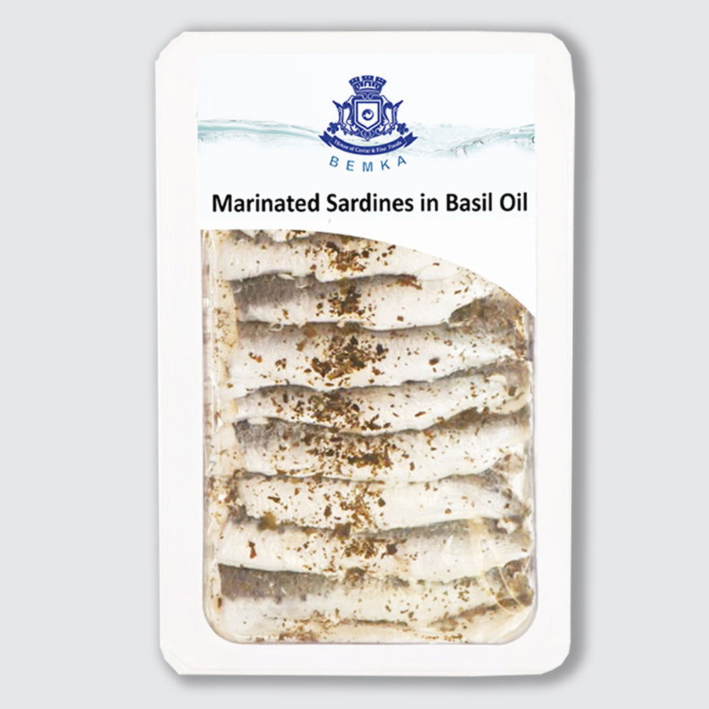 Marinated Sardines In Basil Oil. 7Oz. 7 Oz - Caviar Lover - Marinated Sardines In Basil Oil. 7Oz. 7 Oz
