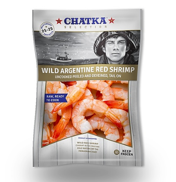 Raw Argentine Red Shrimp - Peeled - Tail On Red- 2LB
